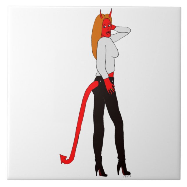 devil girl    ceramic tile (Front)
