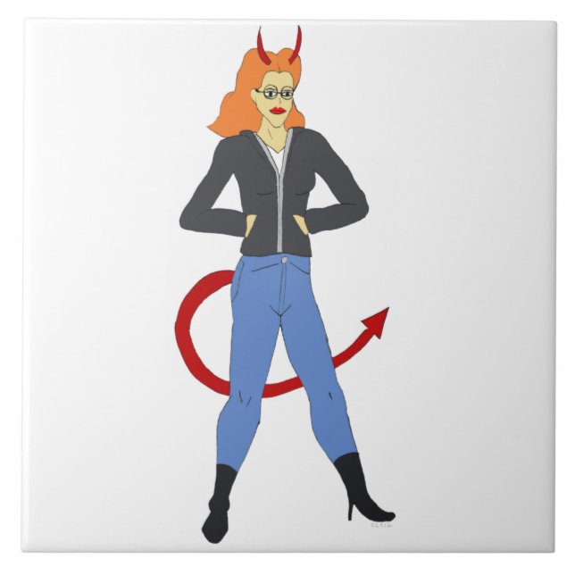devil girl    ceramic tile (Front)