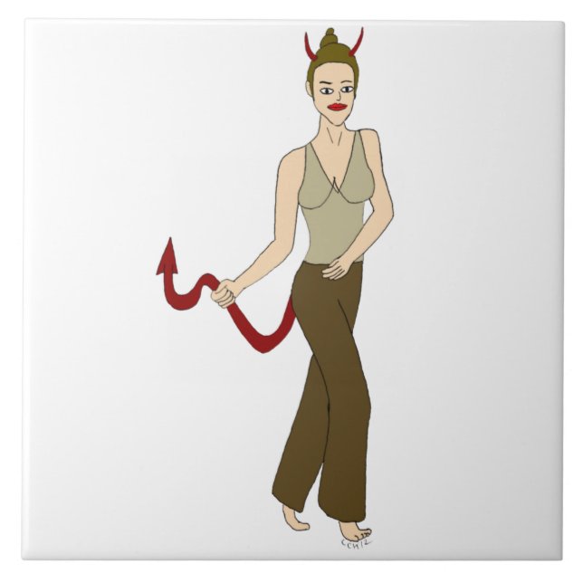 devil girl     ceramic tile (Front)
