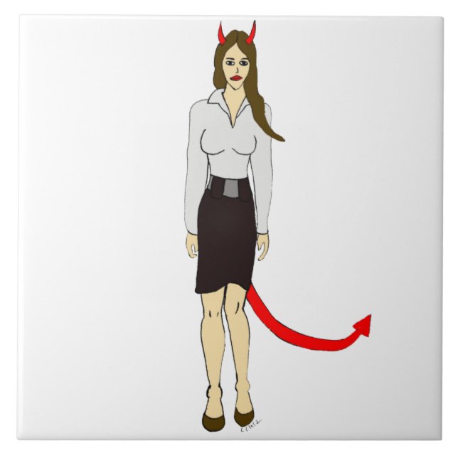 devil girl      ceramic tile (Front)