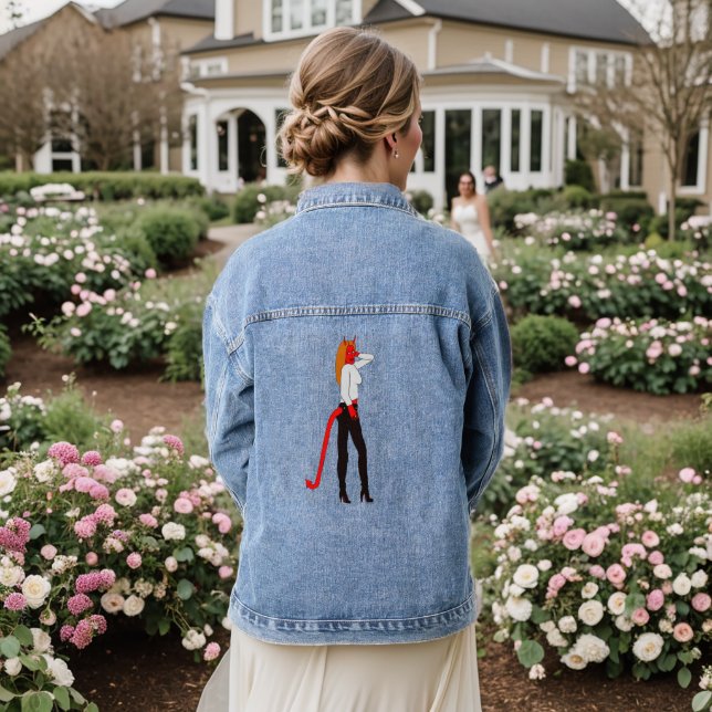 devil girl     denim jacket (Wedding Back)