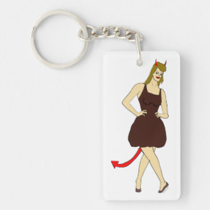 devil girl key ring