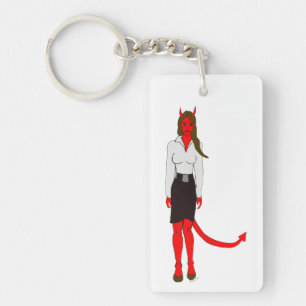 devil girl key ring