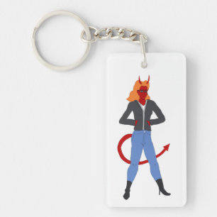 devil girl  key ring