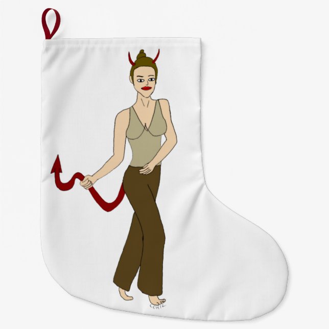 devil girl    large christmas stocking (Front)