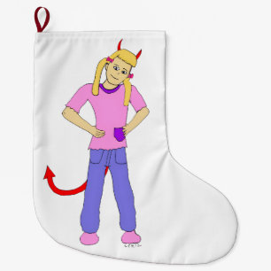 devil girl large christmas stocking