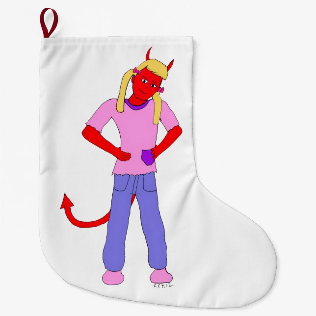 devil girl    large christmas stocking (Front)
