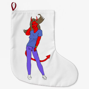 devil girl    large christmas stocking