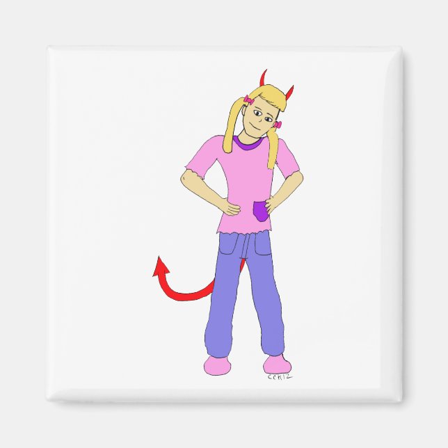 devil girl  magnet (Front)