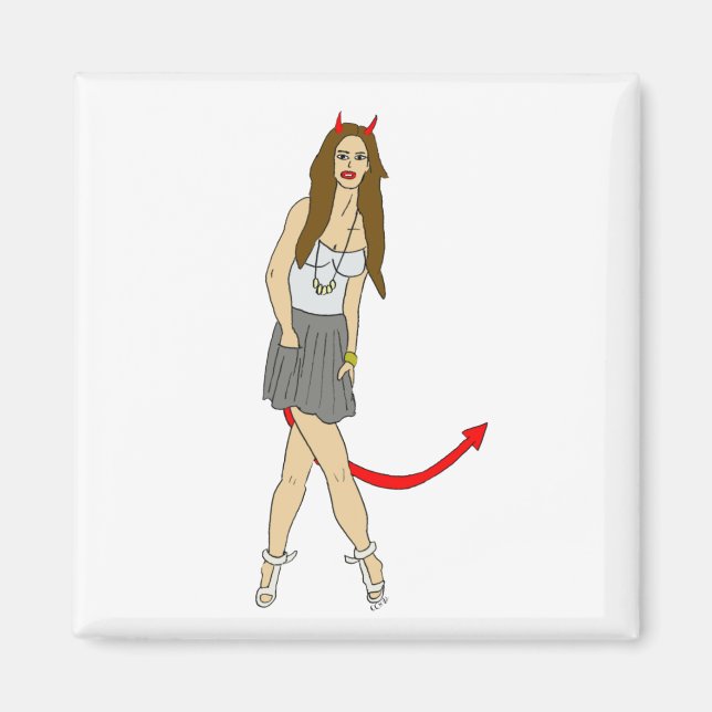 devil girl  magnet (Front)