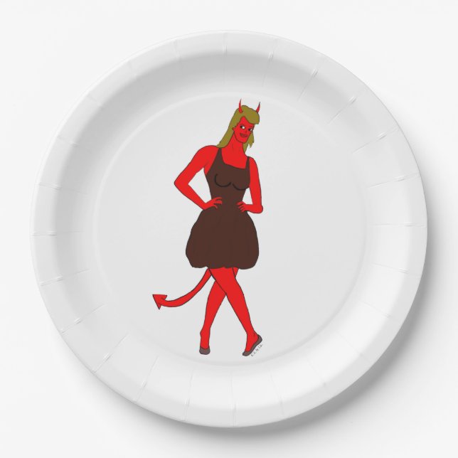 devil girl   paper plate (Front)