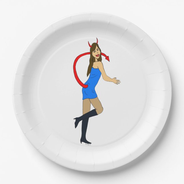 devil girl   paper plate (Front)
