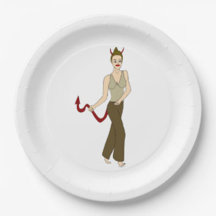devil girl      paper plate