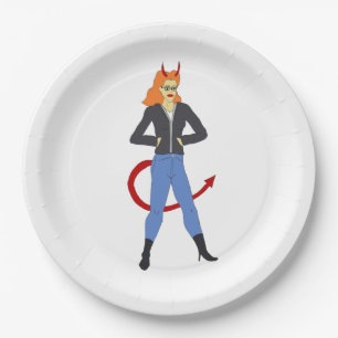 devil girl       paper plate