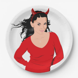 DEVIL GIRL PAPER PLATE