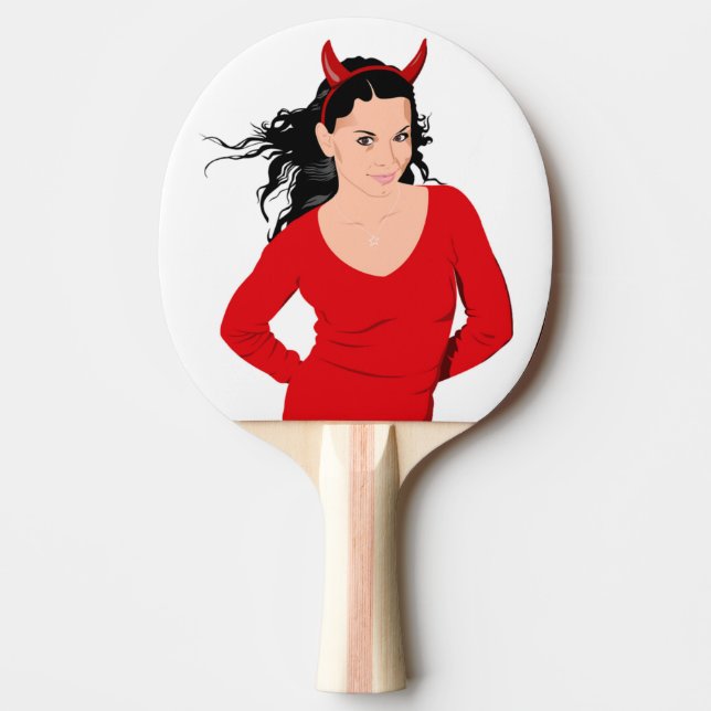 DEVIL GIRL PING PONG PADDLE (Front)