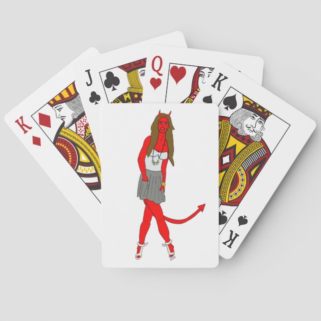 devil girl  playing cards (Back)