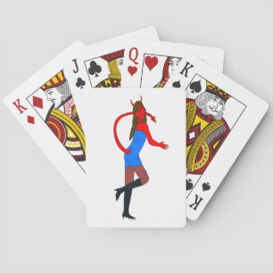 devil girl playing cards