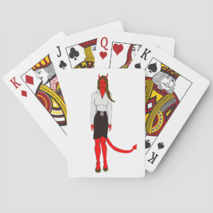 devil girl    playing cards