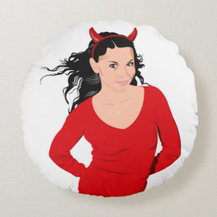 DEVIL GIRL ROUND CUSHION