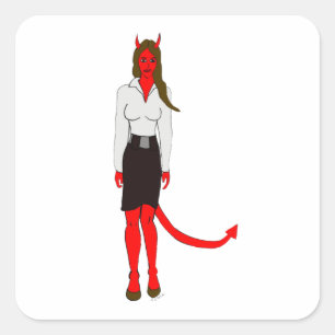 devil girl    square sticker