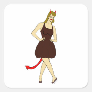 devil girl  square sticker
