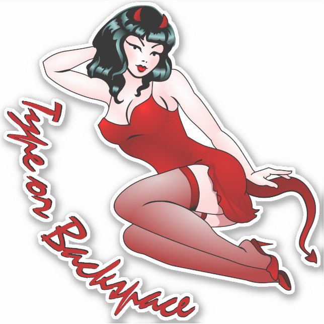 Devil Girl Sticker Personalised Pin-up Decals (Front)