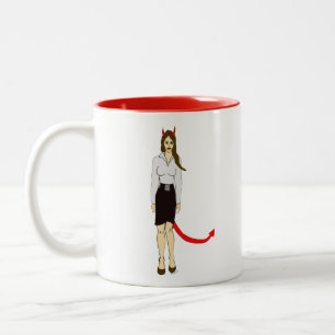 devil girl    Two-Tone coffee mug