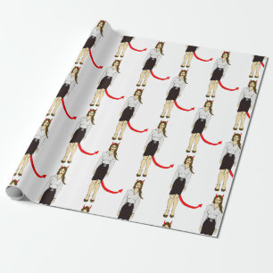devil girl wrapping paper