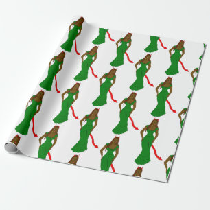 devil girl wrapping paper