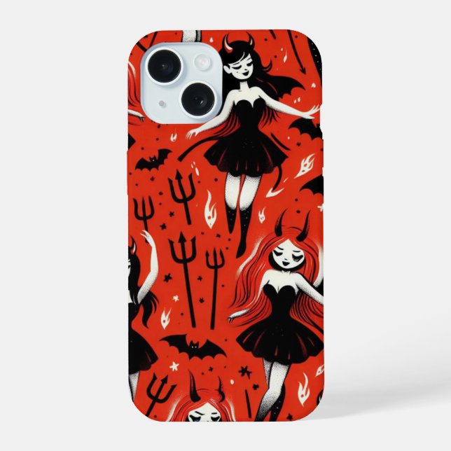 Devil Girls iPhone 15 Case (Back)