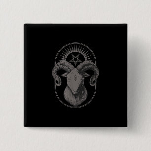 Devil Goat Pentagram Baphomet Satan Occult Satanic 15 Cm Square Badge