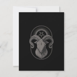 Devil Goat Pentagram Baphomet Satan Occult Satanic Invitation