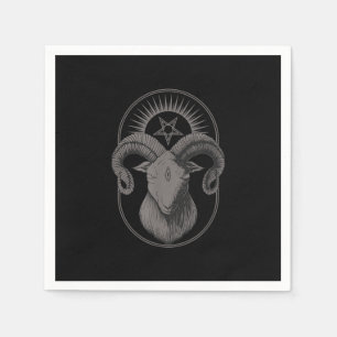 Devil Goat Pentagram Baphomet Satan Occult Satanic Napkin