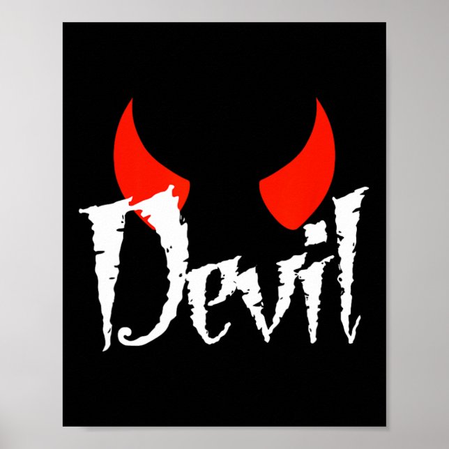 Devil Halloween Matching Couple Girlfriend 1  Poster (Front)