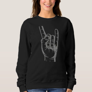 Devil Hand Death Metal Hand Motif Heavy Retro Sweatshirt