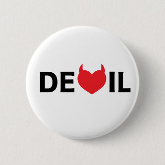 Devil & Heart 6 Cm Round Badge