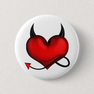Devil heart swipes in 6 cm round badge