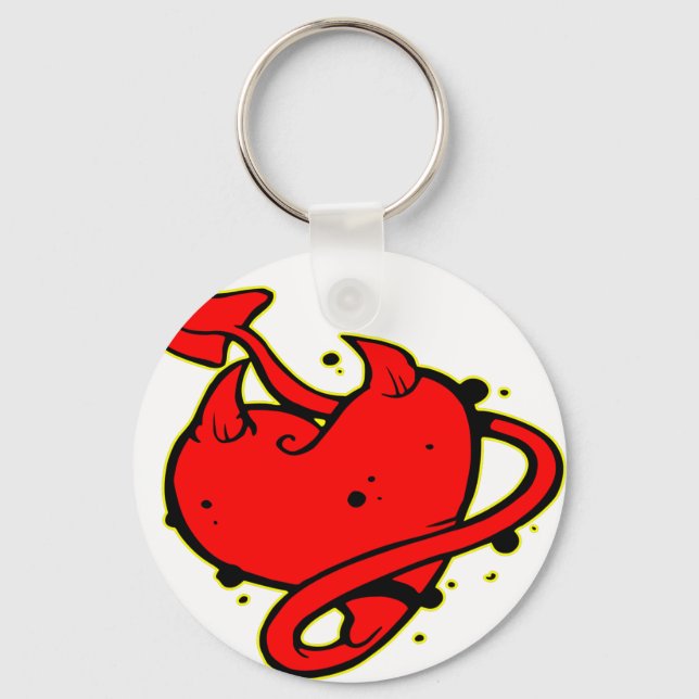 Devil Heart Tattoo Key Ring (Front)