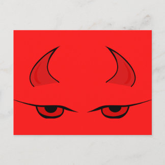 Devil horns and red Eyes customisable Postcard