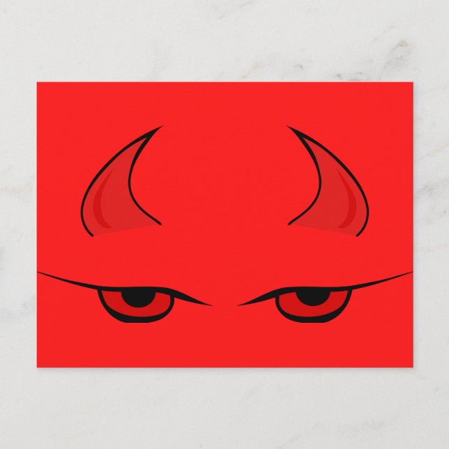 Devil horns and red Eyes customisable Postcard (Front)