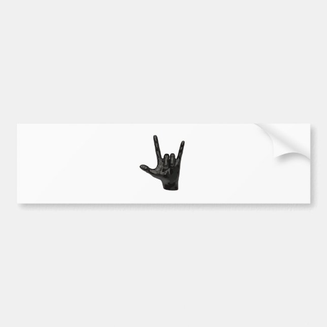 devil horns hand bumper sticker (Front)
