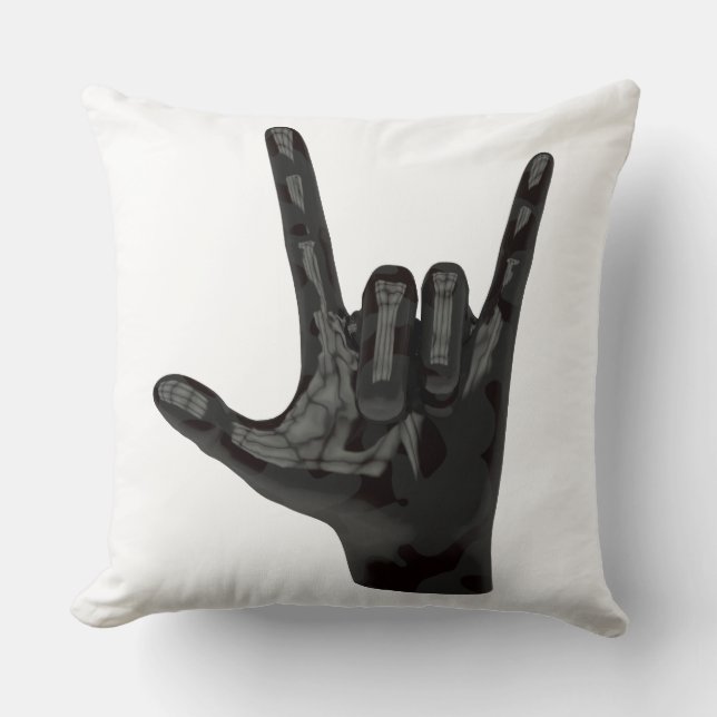 devil horns hand cushion (Front)