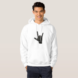 devil horns hand mens hoodie hooded sweatshirt