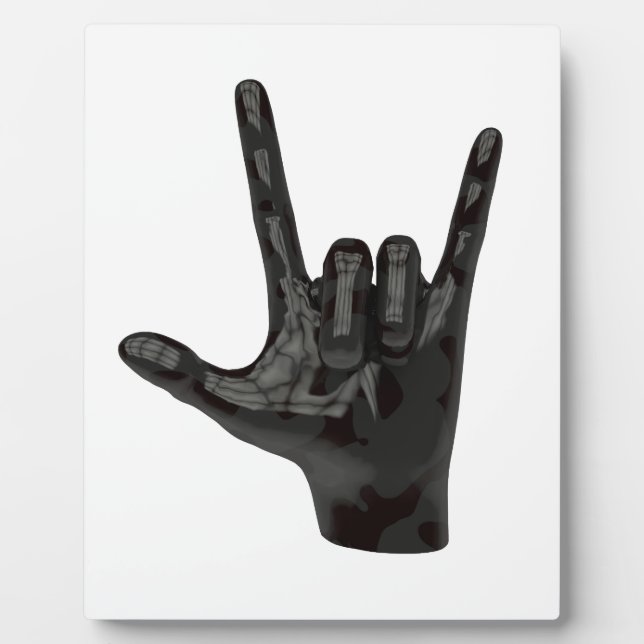 devil horns hand plaque (Front)