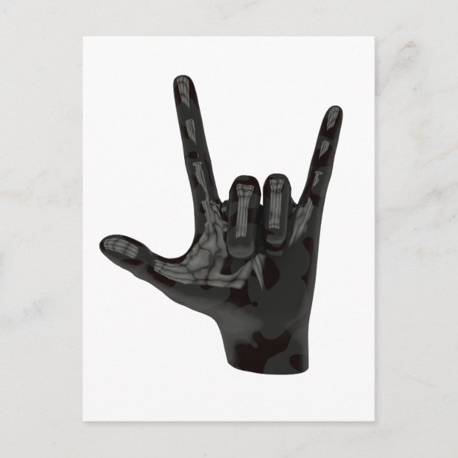 devil horns hand postcard (Front)