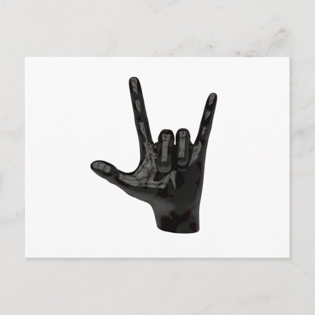 devil horns hand postcard (Front)