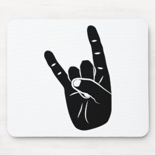 Devil Horns sign language pictogram for rock music Mouse Pad