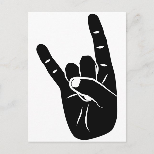 Devil Horns sign language pictogram for rock music Postcard (Front)