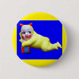 devil-ish little imp 6 cm round badge